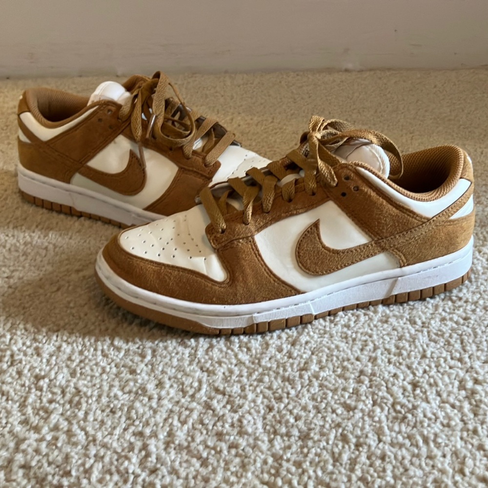 Nike Brown and White Dunk Sneakers Classic Low-Top Design